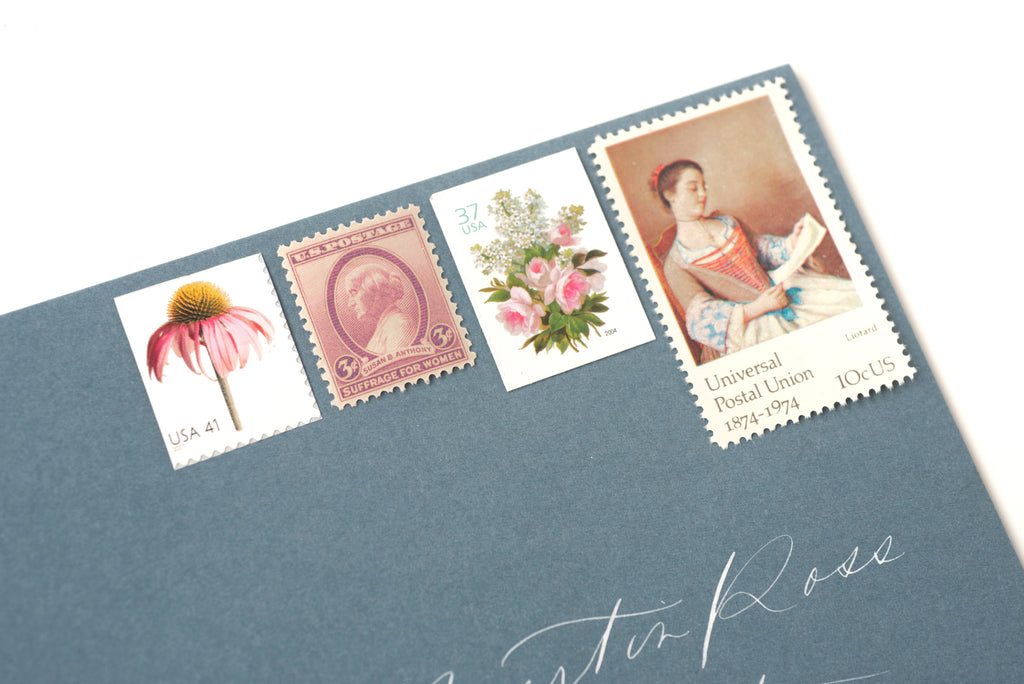 Blush Floral and Neutral Ship Vintage Postage Set // 1 ounce plus