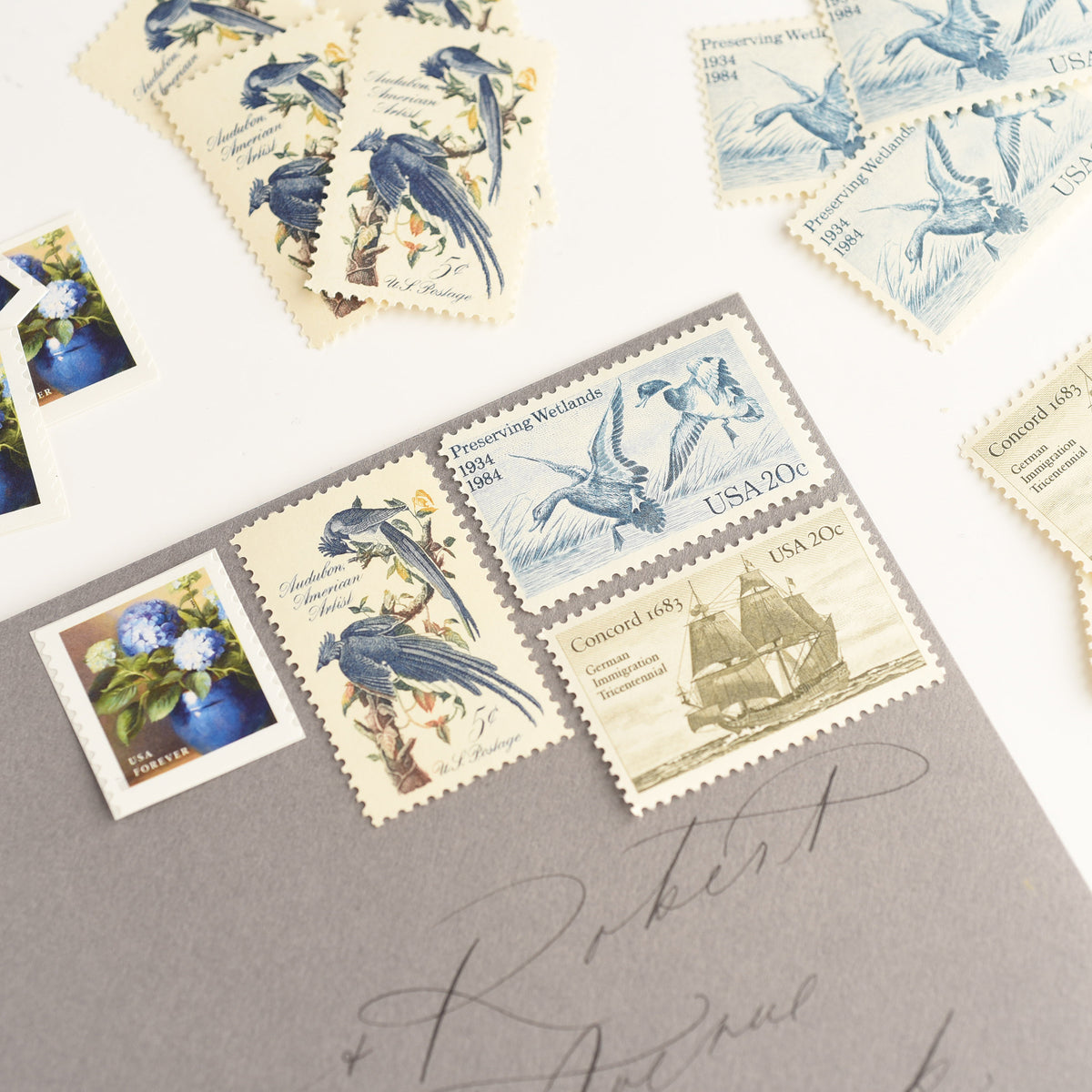 Blue and Neutral Preserving Wetlands Postage Set // Set of 5 // $1.27 ...