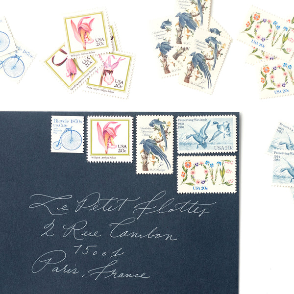 10 Vintage Air Mail Postage Stamps Unused 25 Cent Vintage Stamps for Mailing