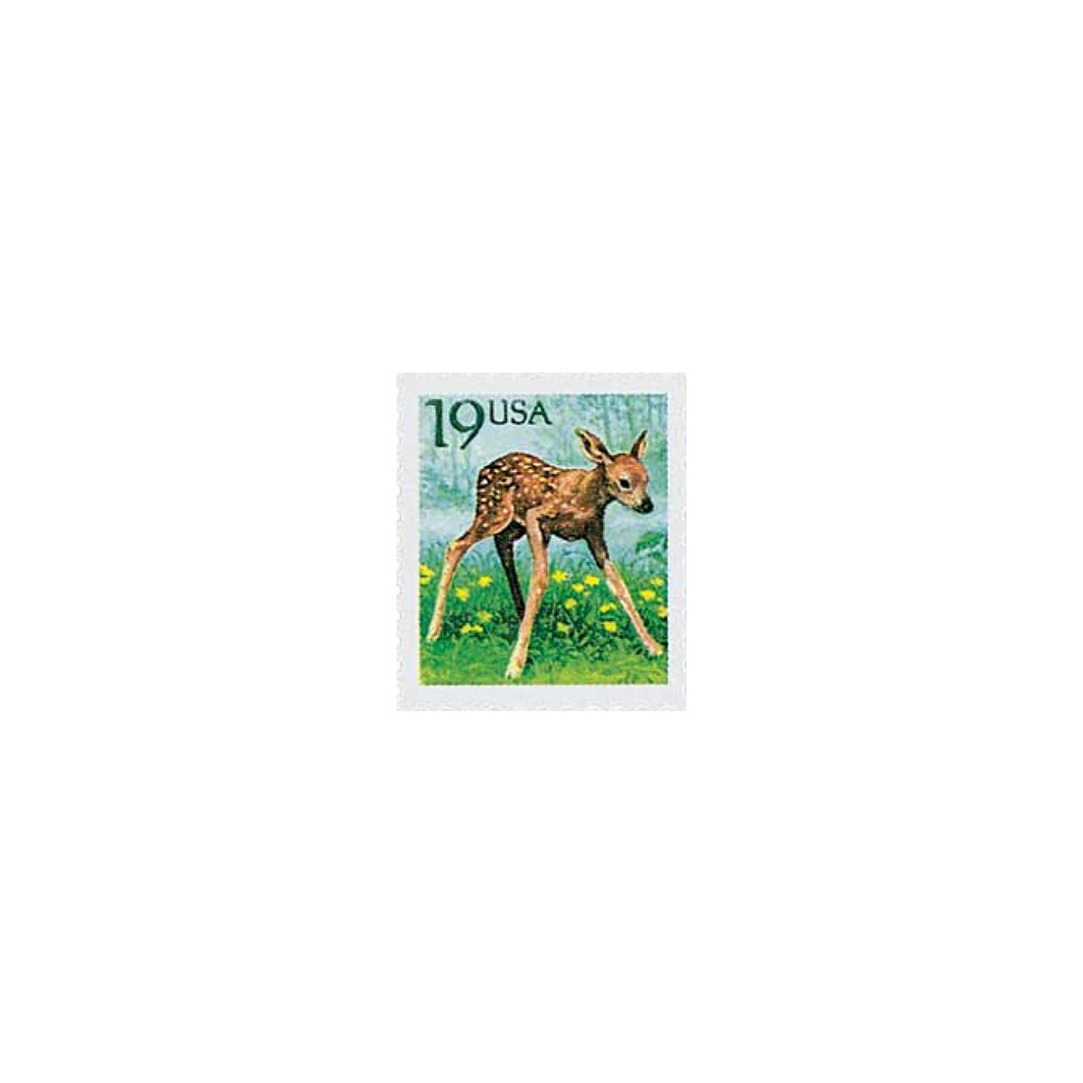 10 Fawn Postage Stamps Baby Deer UNUSED 19 Cents Baby