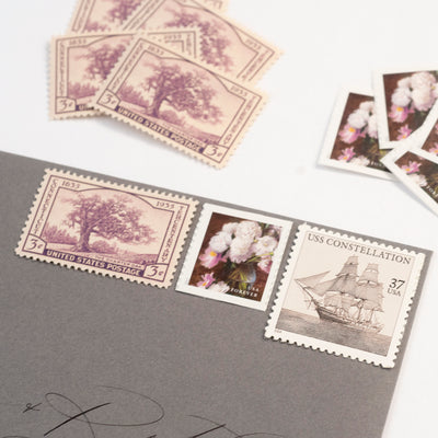 Vintage Postage for Weddings // Blush Floral and Neutral Ship Vintage ...